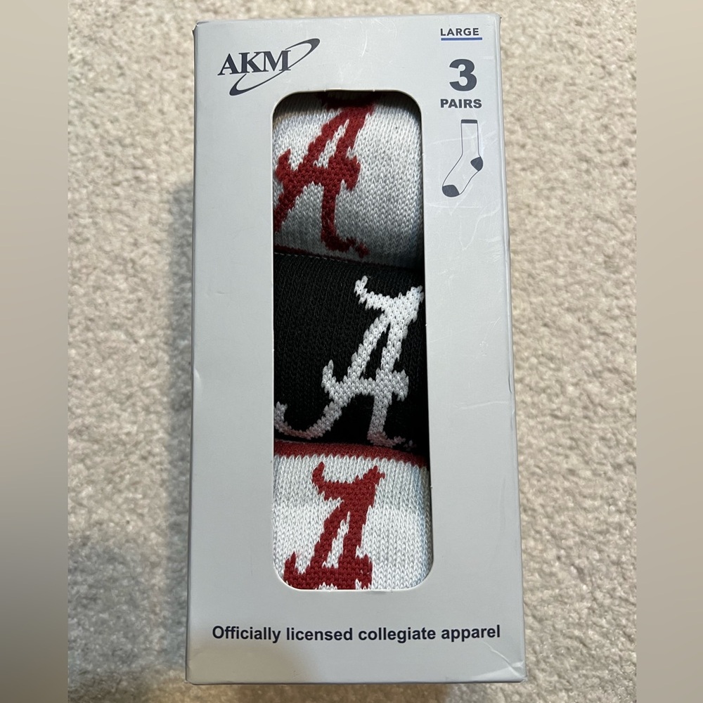 Alabama Crimson Tide 3 Pairs socks Alabama Crimson Tide